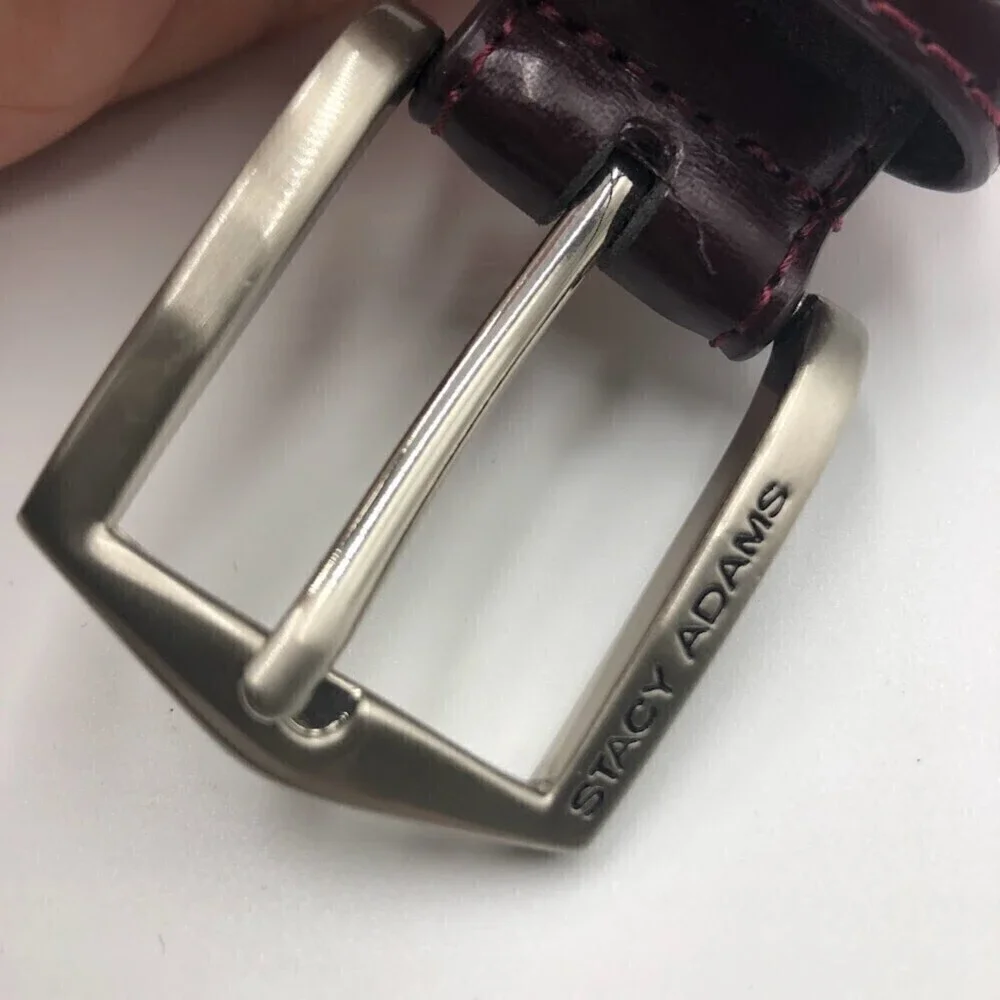 Stacy Adams Men's Burgundy Brown Geniune Leather Belt 46 Inch